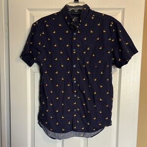 Five Points men’s blue duck short sleeve button down shirt size medium